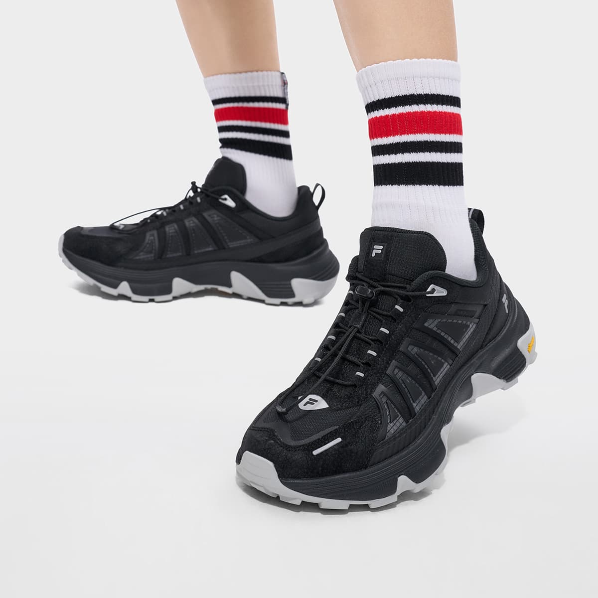 Кроссовки FILA FUSION COMO Y Амортизация Противоскользящий Устойчивый к истиранию Легкий Низкий Верх Уличная Обувь Мужская Черная - изображение 7