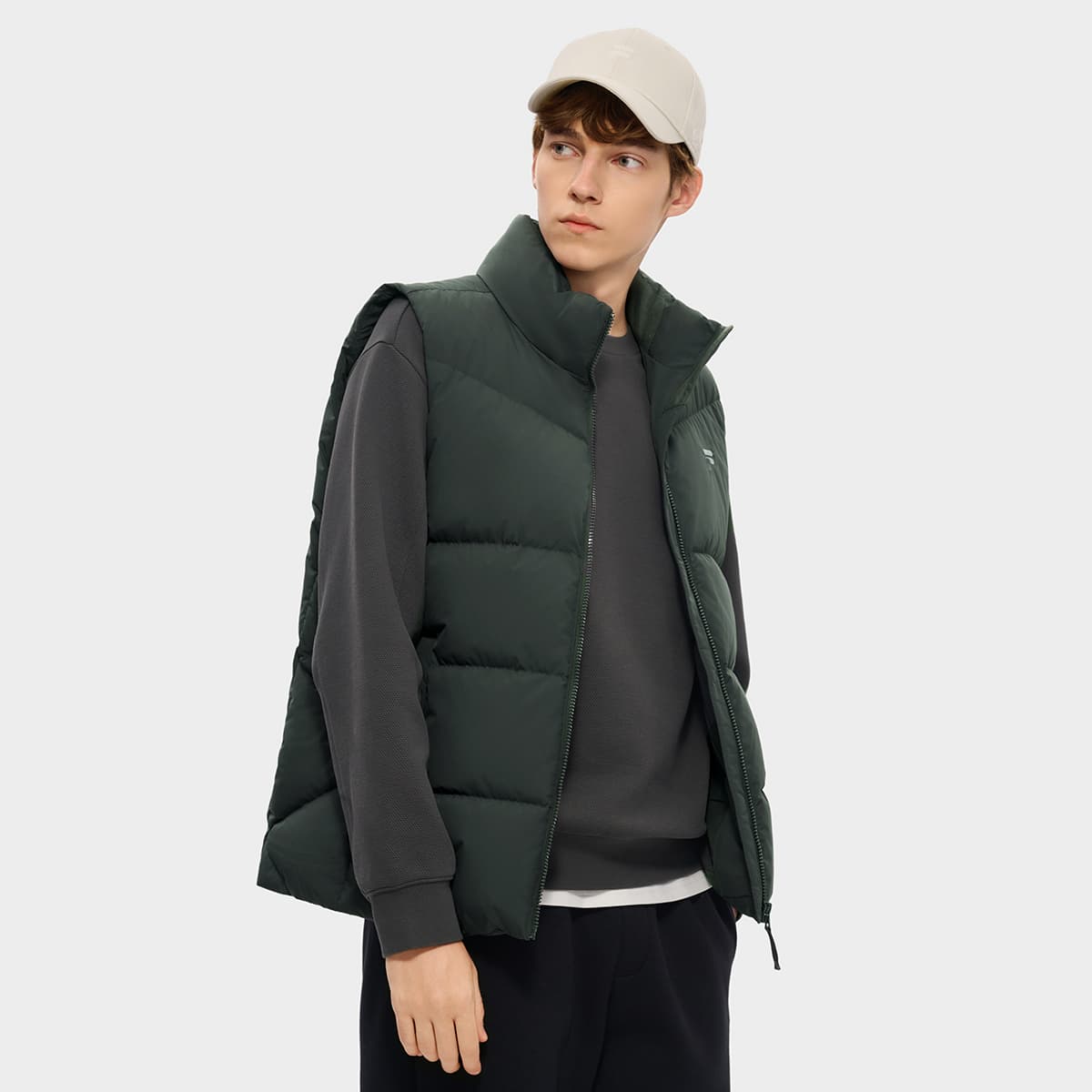 Куртка FILA FUSION FUSIONEER Пуховый жилет Мужской REEF Речно-каменный серый - изображение 4