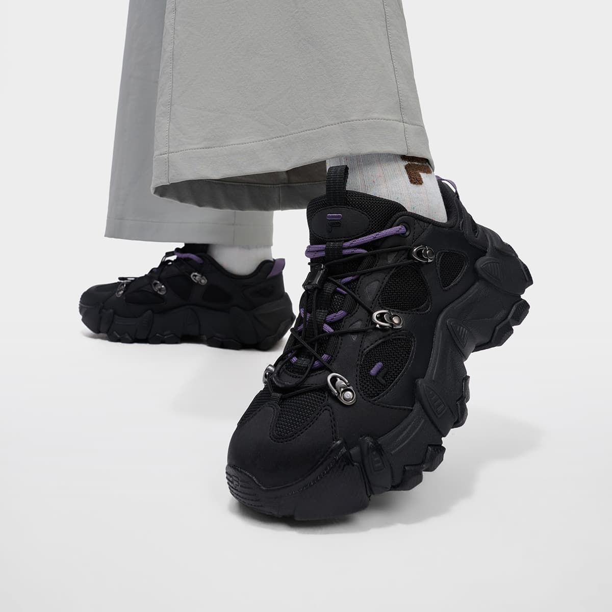 Кроссовки FILA FUSION exocet ii Лоу-топы Массивные кроссовки Женские Скачущий конь Черный - изображение 7