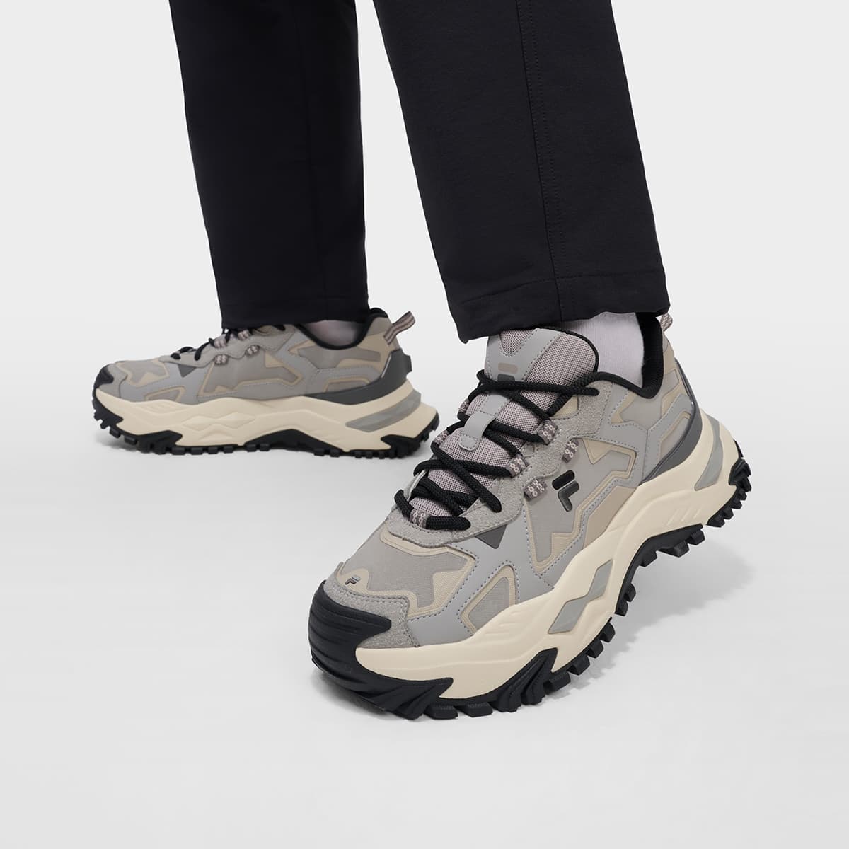 Кроссовки FILA FUSION Bianco Низкие кеды массивные кроссовки Мужские Кремниево-серый Бежевый хаки Коричневый - изображение 7