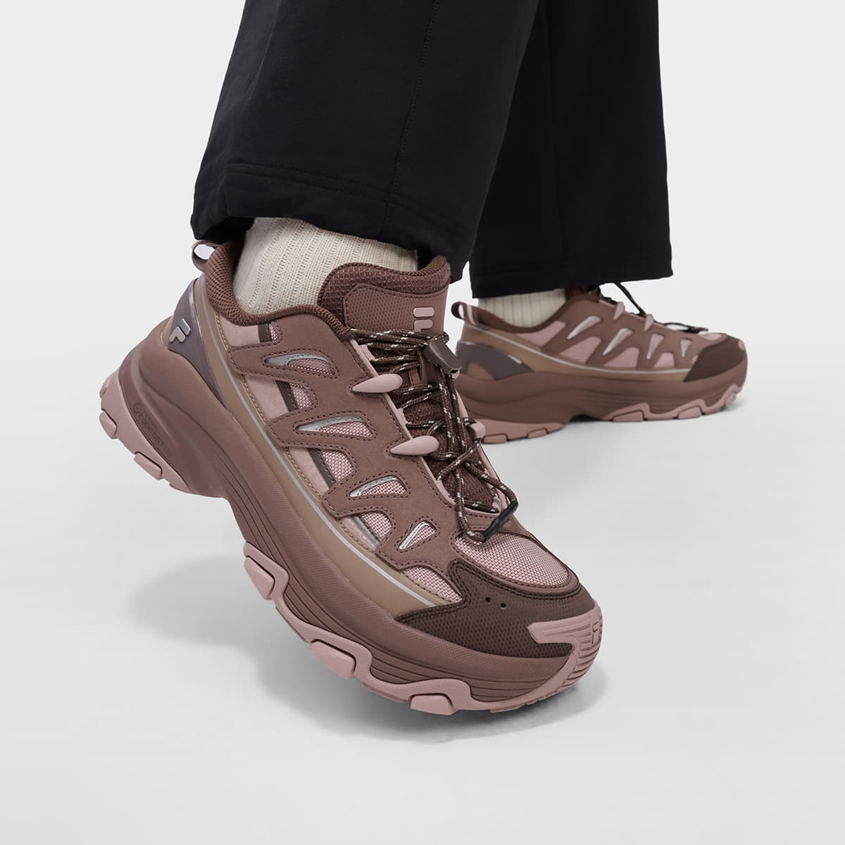 Кроссовки FILA FUSION COMO U Текстиль Синтетическая кожа Низкий верх Уличная обувь Женская Тень серый Коричневый Темно-коричневый - изображение 8