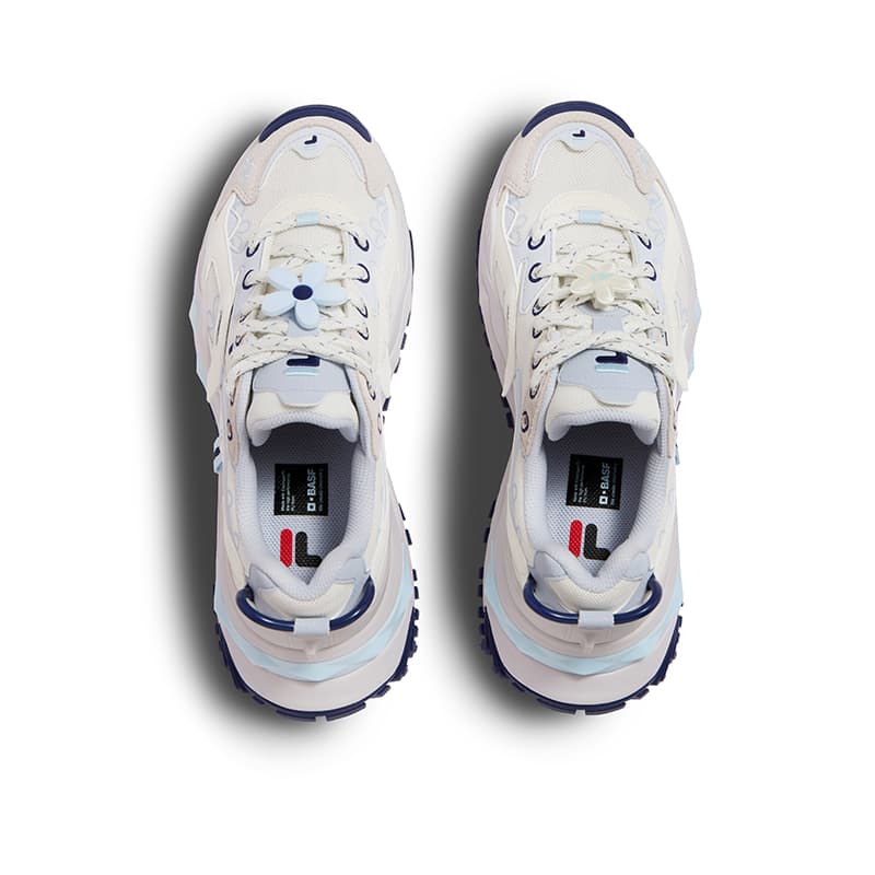 Кроссовки FILA FUSION Бьянко Аbrasion Resistant Дышащий Массивные кроссовки Женские Снег Ancient Вода Синий - изображение 6