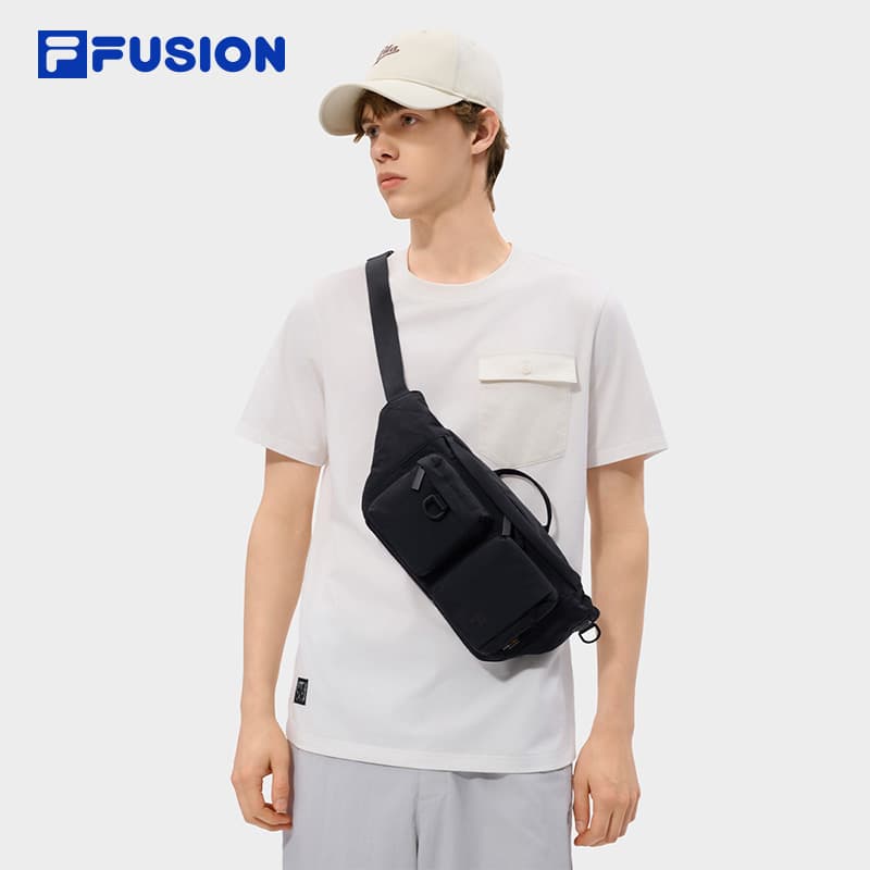 Нагрудная сумка FILA FUSION Рабочий стиль Ткань Нагрудная сумка (слинг) Поясные сумки Унисекс Темно-черный - изображение 5