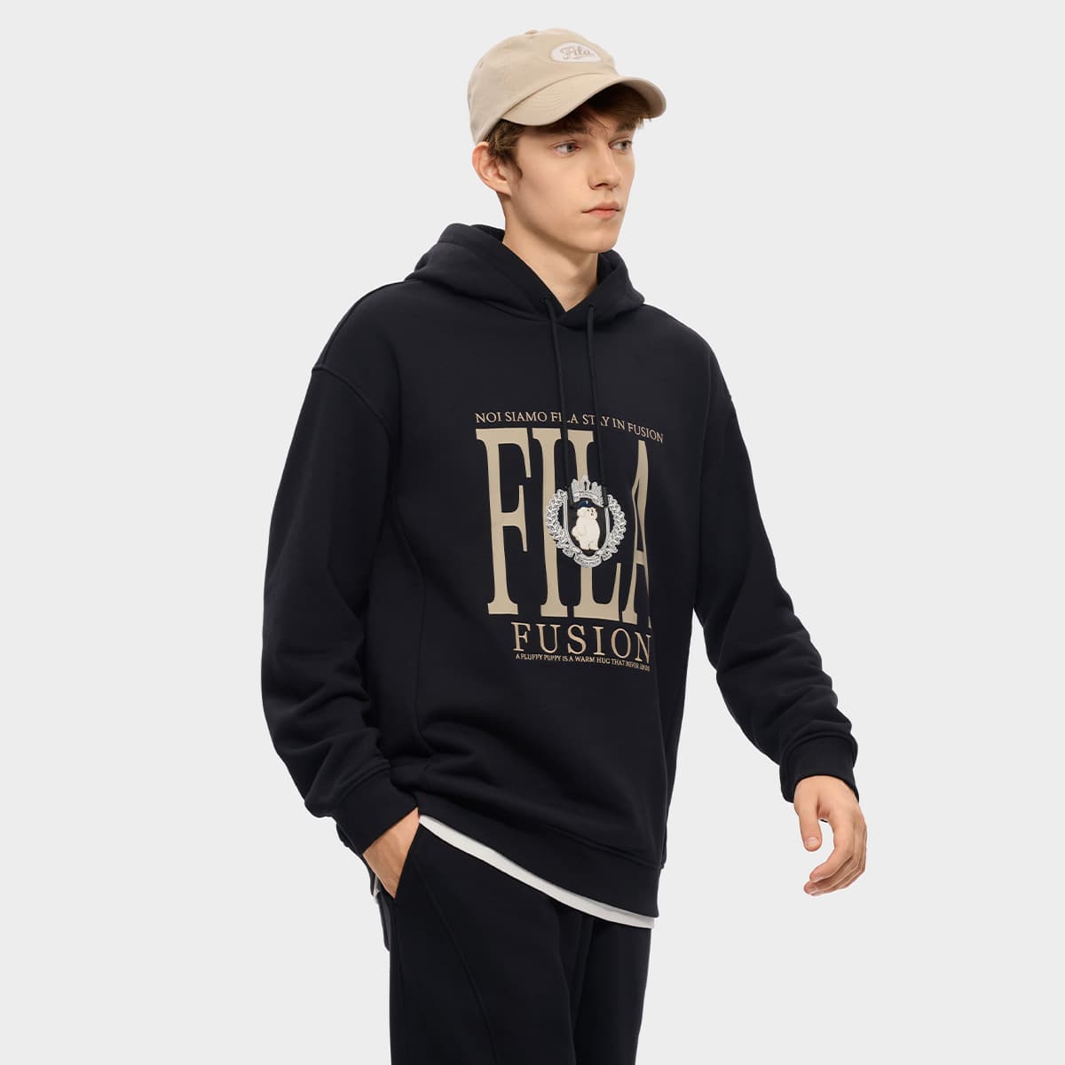 Худи FILA FUSION FOB Глубокий черный Мужской Толстовки - изображение 4