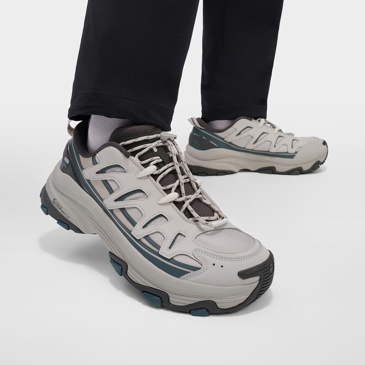 Кроссовки FILA FUSION COMO U Синтетическая кожа текстиль низкий топ уличная обувь мужской провод кабель серебряный LUNAR серый - изображение 8