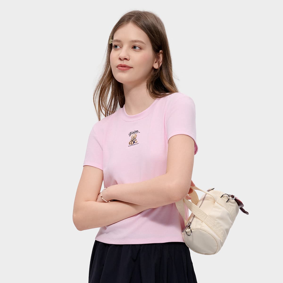 Футболка FILA FUSION Life T-Shirt Женская Прозрачный Розовый Фиолетовый - изображение 4