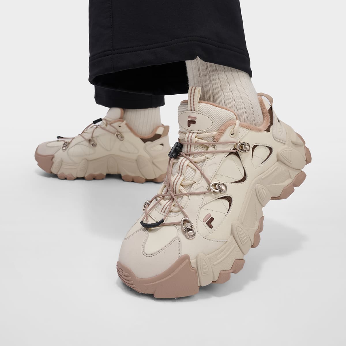 Кроссовки FILA FUSION Exocet Ii массивные кроссовки Low Top винтажный белый кофейный женский - изображение 7