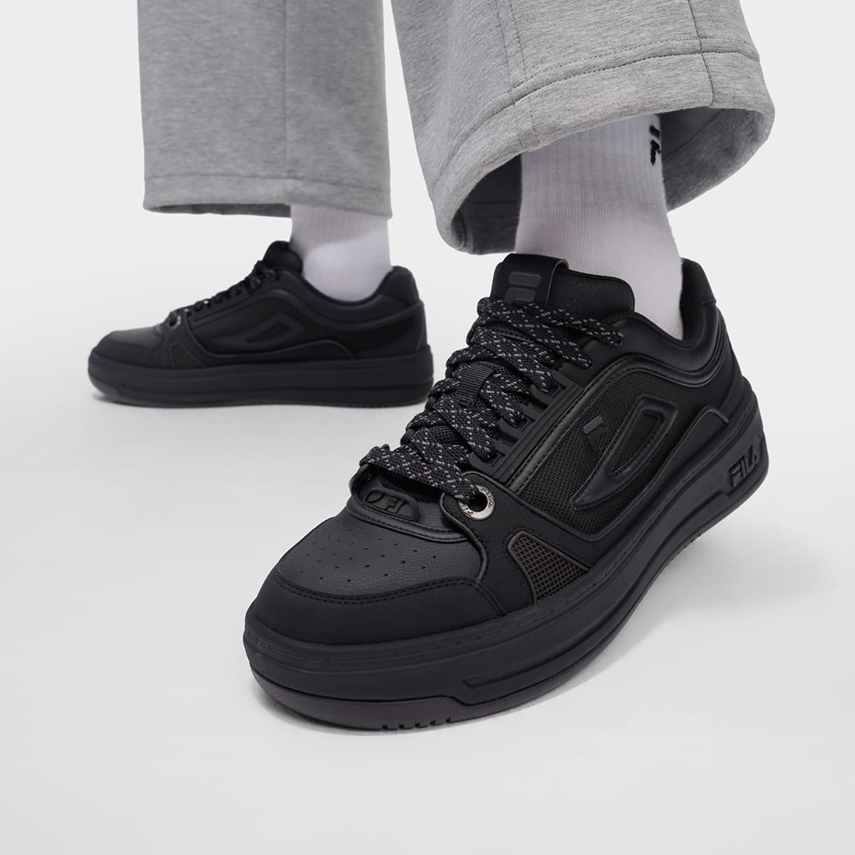 Кроссовки FILA FUSION FX PRO Низкие кеды для скейтбординга Мужская обувь Shale Фиолетовый Черный - изображение 7
