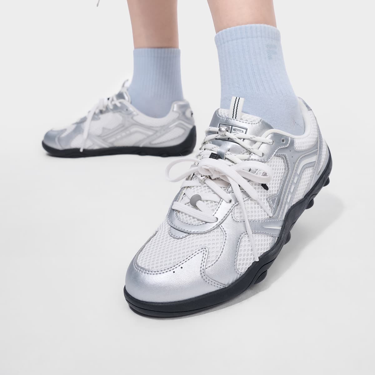 Кроссовки FILA FUSION Flora Low Топ Повседневная обувь Женская Белый Космический Серебряный - изображение 7