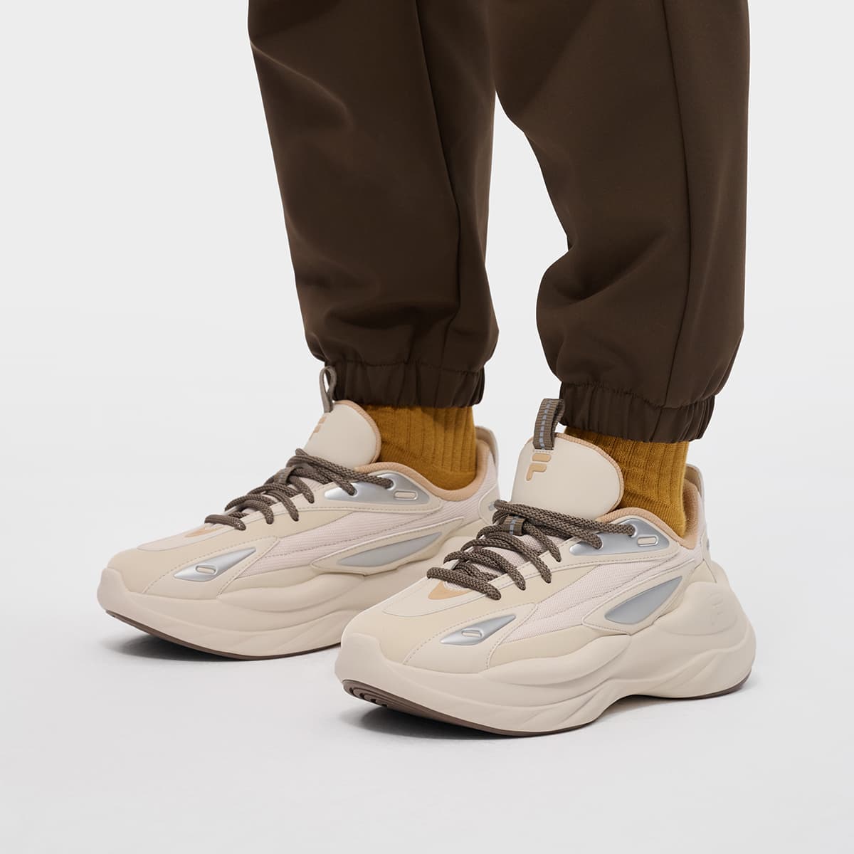 Кроссовки FILA FUSION BUZZARD Meteorite Shoes Текстиль Синтетическая кожа Низкий верх Повседневная обувь Мужская Латте коричневый - изображение 8