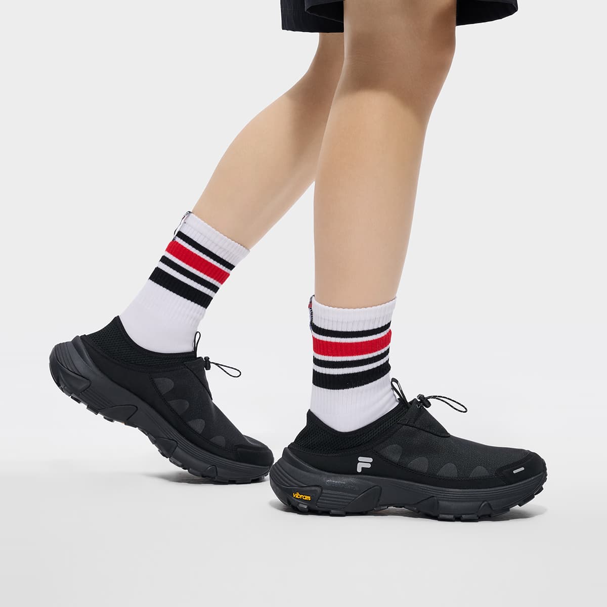 Кроссовки FILA FUSION COMO Y SLIPON Синтетическая кожа устойчивая к истиранию дышащая легкая уличная обувь мужская черная - изображение 8