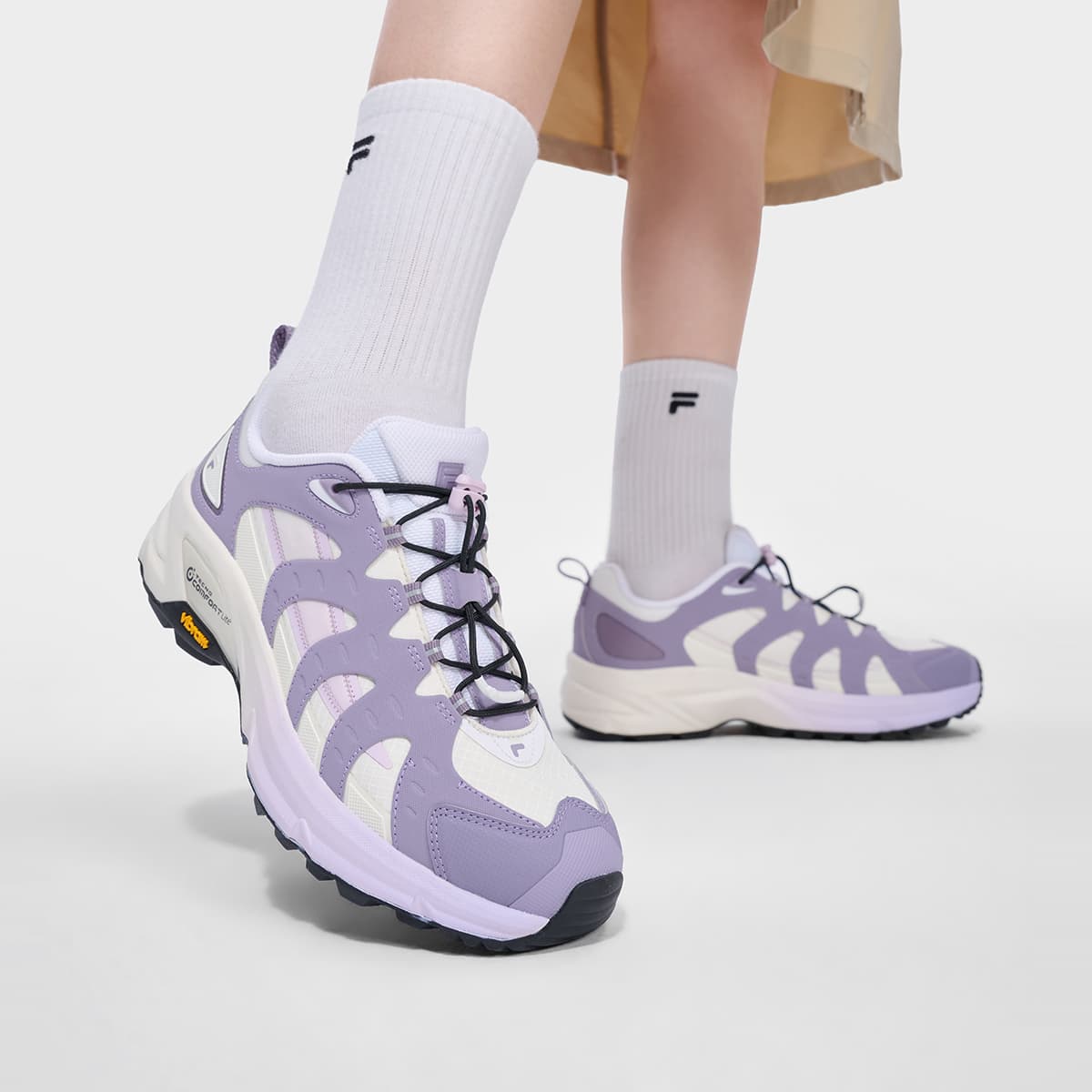 Кроссовки FILA FUSION COMO X 2,0 Повседневная обувь Низкий Топ Белый Хлопок Конфетный Серый Дым Фиолетовый Женский - изображение 8