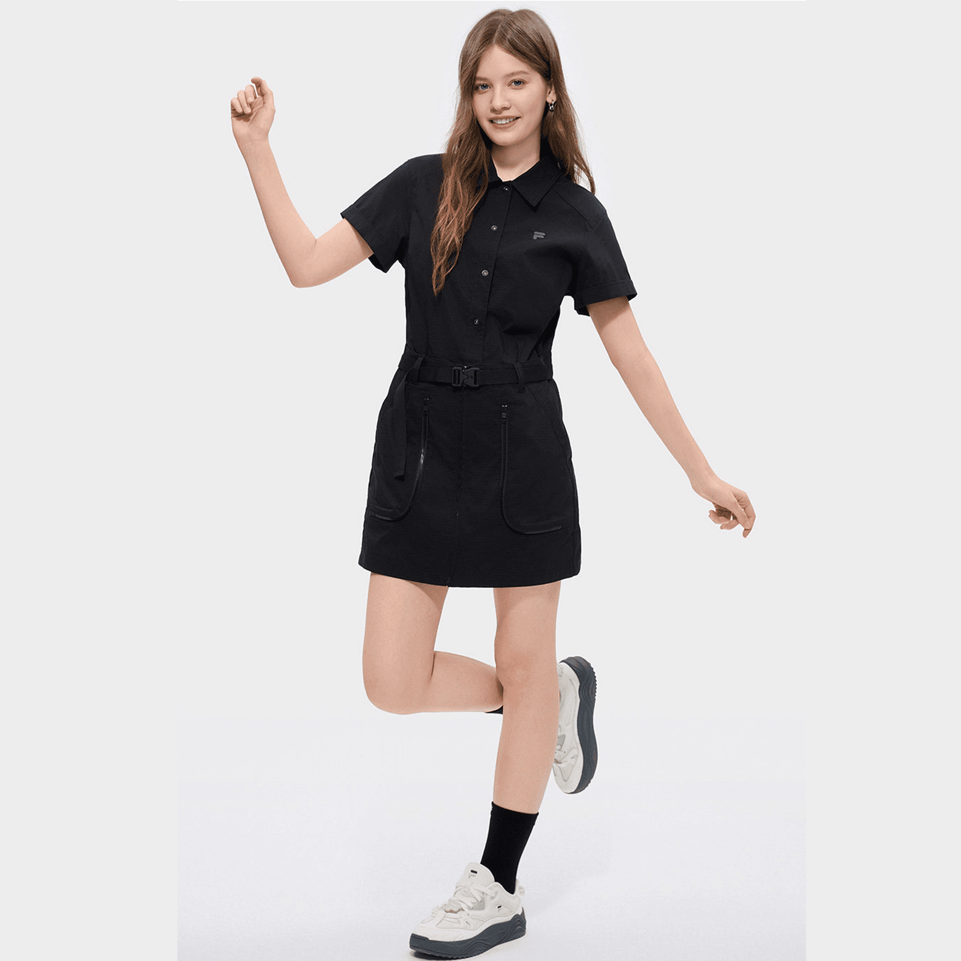 Платье FILA FUSION FILA FUSION X Короткое платье с короткими рукавами женское глубокий черный - изображение 3