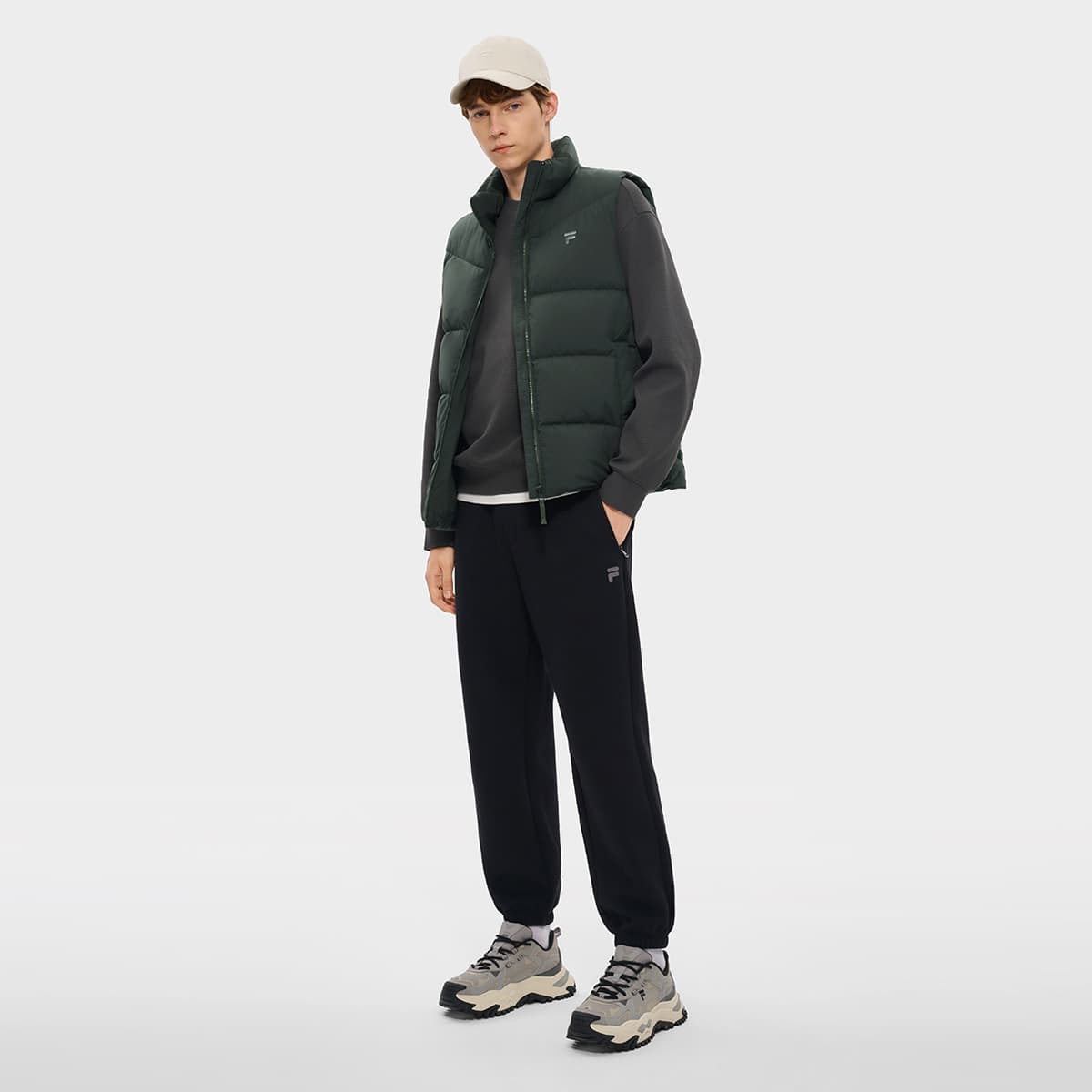 Куртка FILA FUSION FUSIONEER Пуховый жилет Мужской REEF Речно-каменный серый - изображение 6