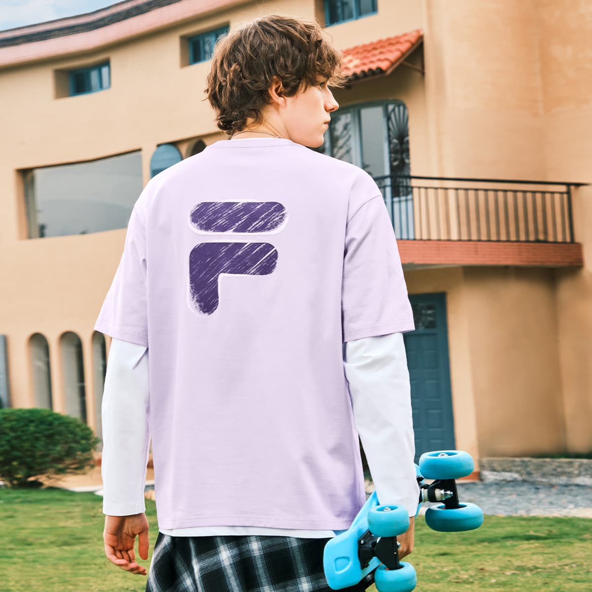 Футболка FILA FUSION FOB T Рубашка Унисекс Dream Light Purple - изображение 4