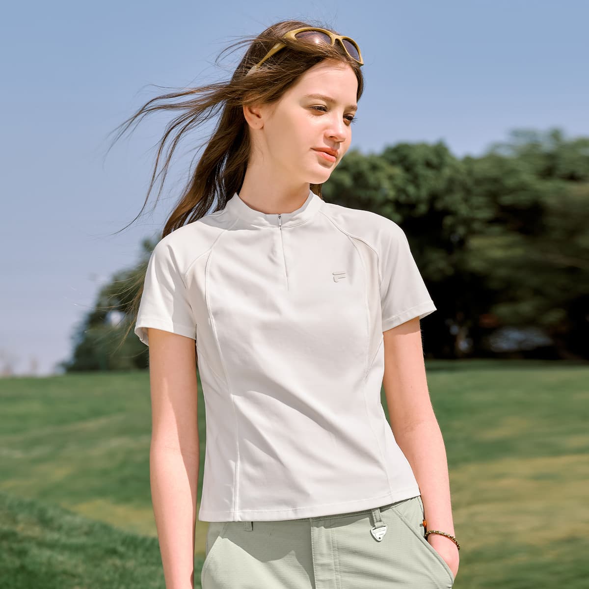 Футболка FILA FUSION URBAN TECH T Рубашка Женская Облачный Белый - изображение 4