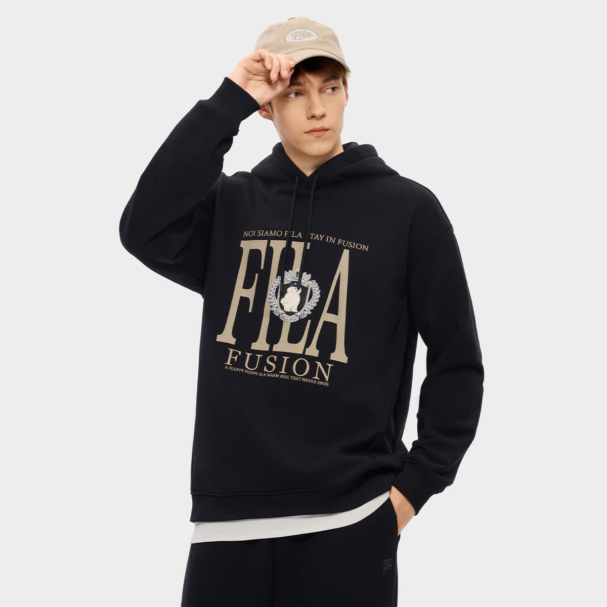Худи FILA FUSION FOB Глубокий черный Мужской Толстовки - изображение 3