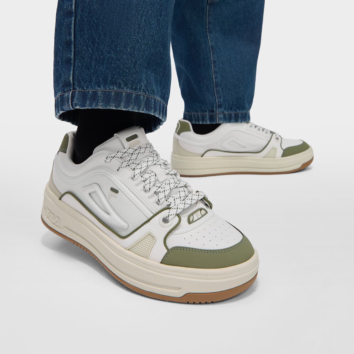 Кроссовки FILA FUSION FX PRO Лоу-топы Скейтборд Обувь Мужская Distinguished Белый KATE Оливково-зеленый - изображение 8