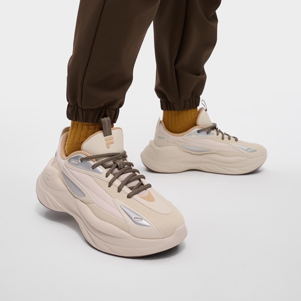 Кроссовки FILA FUSION BUZZARD Meteorite Shoes Текстиль Синтетическая кожа Низкий верх Повседневная обувь Мужская Латте коричневый - изображение 7