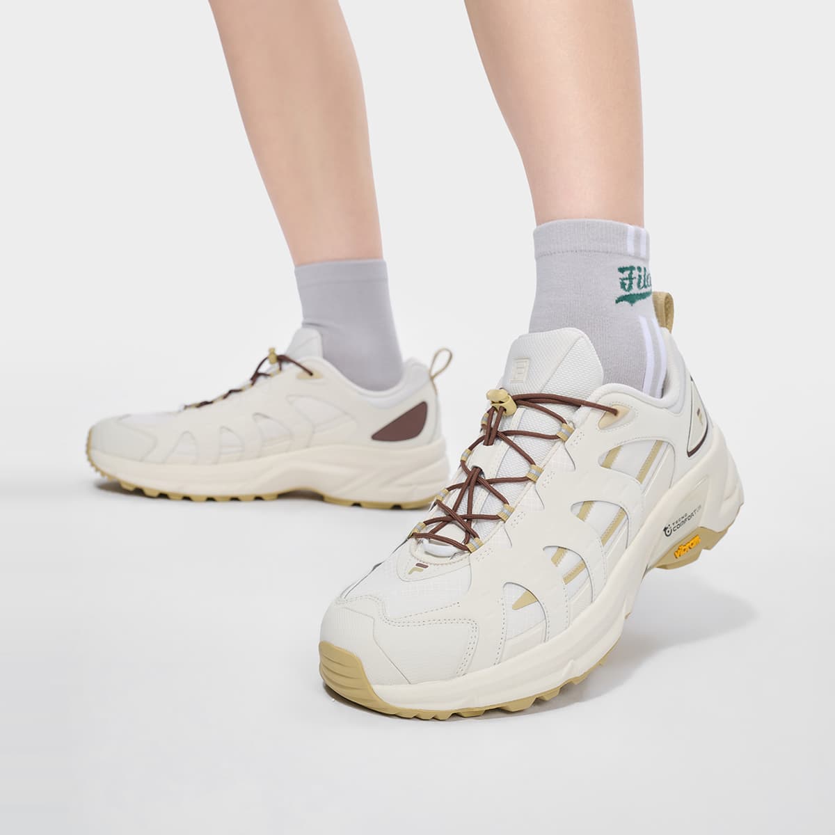 Кроссовки FILA FUSION COMO X 2,0 Повседневная обувь Тофу Белый Какао-коричневый Мужской - изображение 7