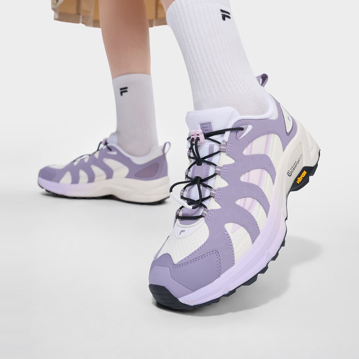 Кроссовки FILA FUSION COMO X 2,0 Повседневная обувь Низкий Топ Белый Хлопок Конфетный Серый Дым Фиолетовый Женский - изображение 7
