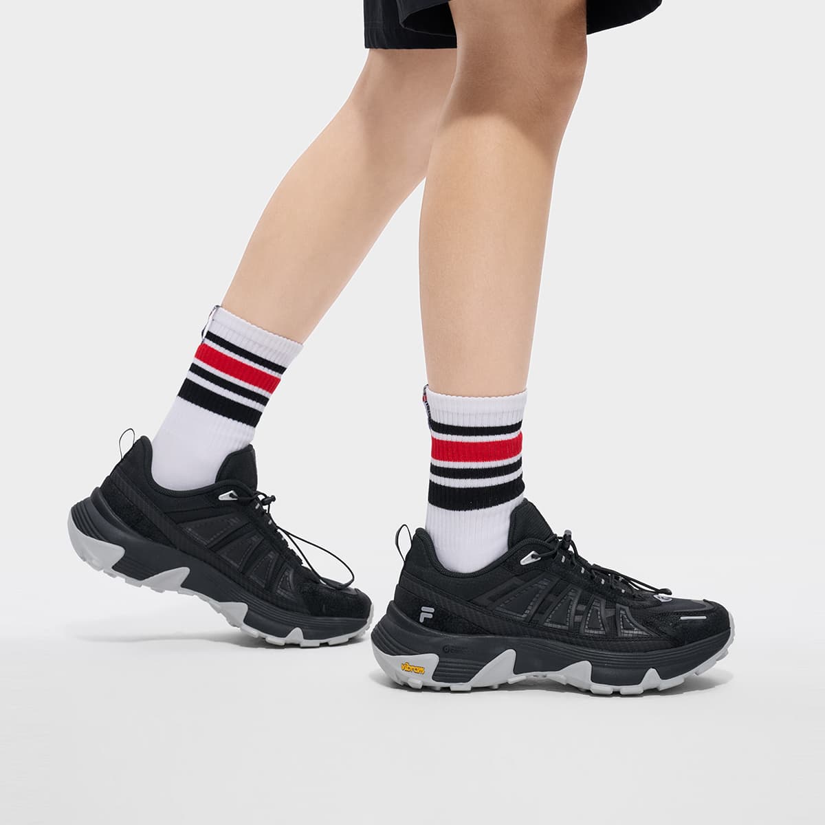 Кроссовки FILA FUSION COMO Y Амортизация Противоскользящий Устойчивый к истиранию Легкий Низкий Верх Уличная Обувь Мужская Черная - изображение 8