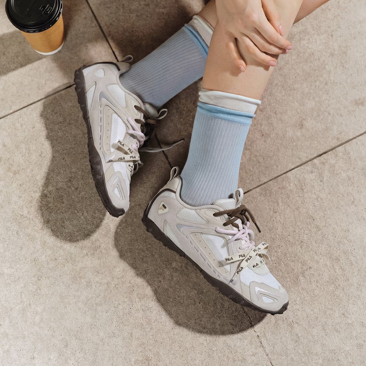 Кроссовки FILA FUSION BIANCO SLIM Лоу-топы Повседневная обувь Женская Снег Кофе - изображение 8