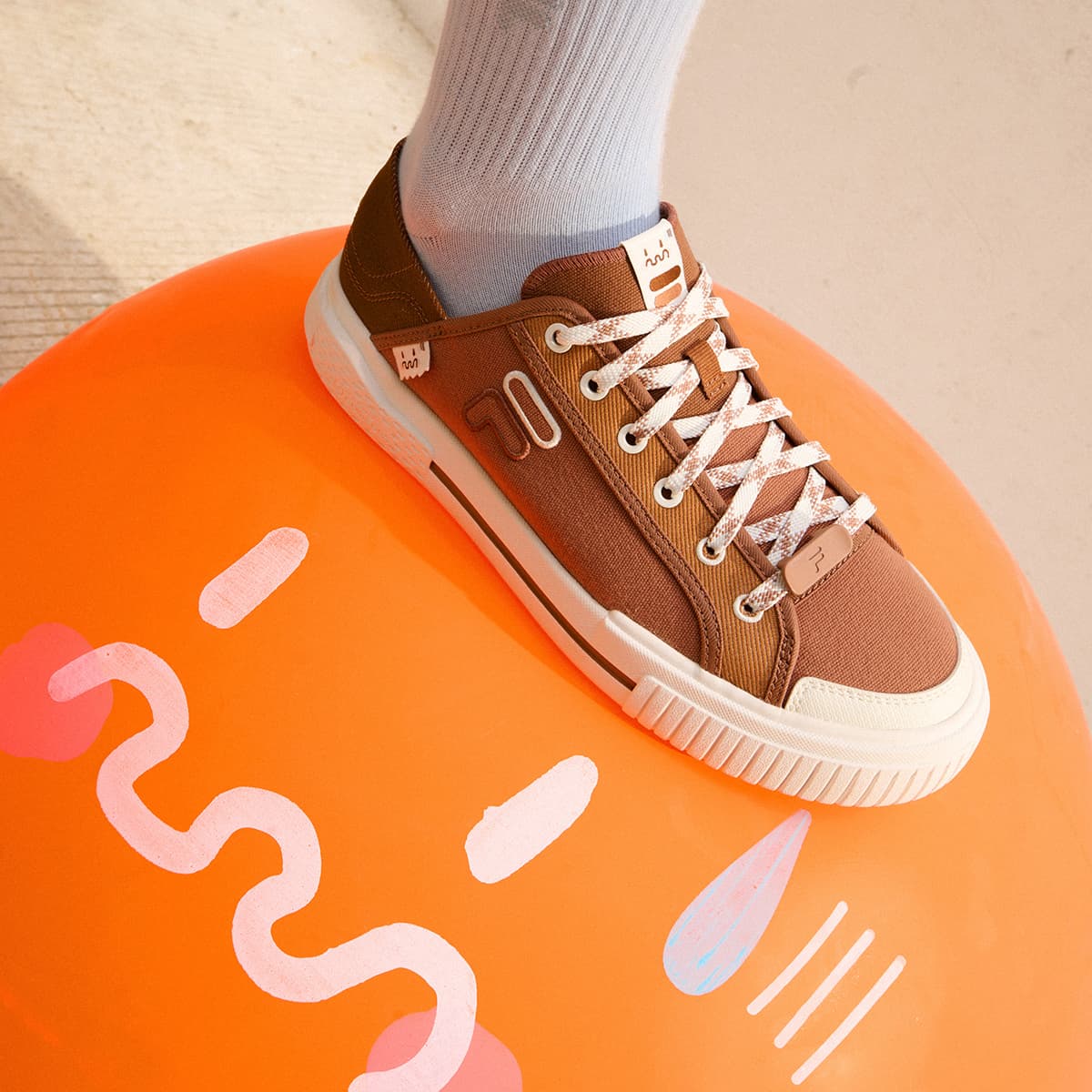 Кроссовки FILA FUSION Wallride Текстиль Синтетическая кожа Скейтборд Обувь Мужская Жареный кокос Коричневый - изображение 8