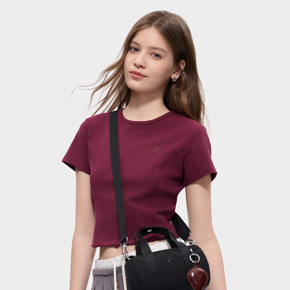 Футболка FILA FUSION FOB T Рубашка Женская Песочно-Бордовая - изображение 3