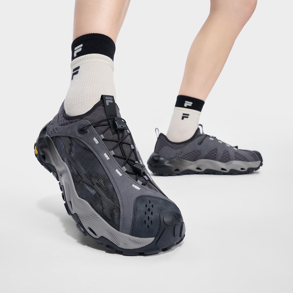 Кроссовки FILA FUSION COMO C Альпинистские и Треккинговые Ботинки Асфальт Серый Черный Мужской - изображение 8
