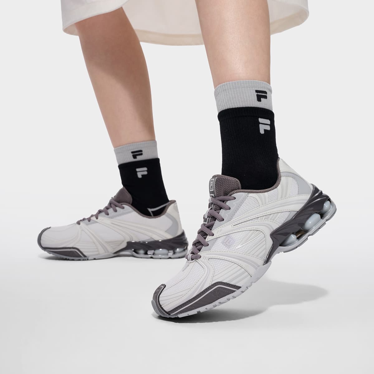 Кроссовки FILA FUSION PLIE Лоу-топы Повседневная обувь Женская Туманный Серый Грибной Серый - изображение 7