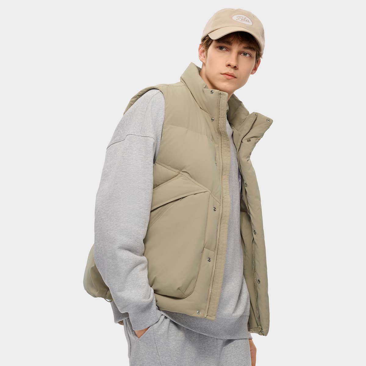 Зимняя куртка FILA FUSION FOBFILA X MOONGE Пуховик Унисекс Песок Земляной хаки - изображение 4