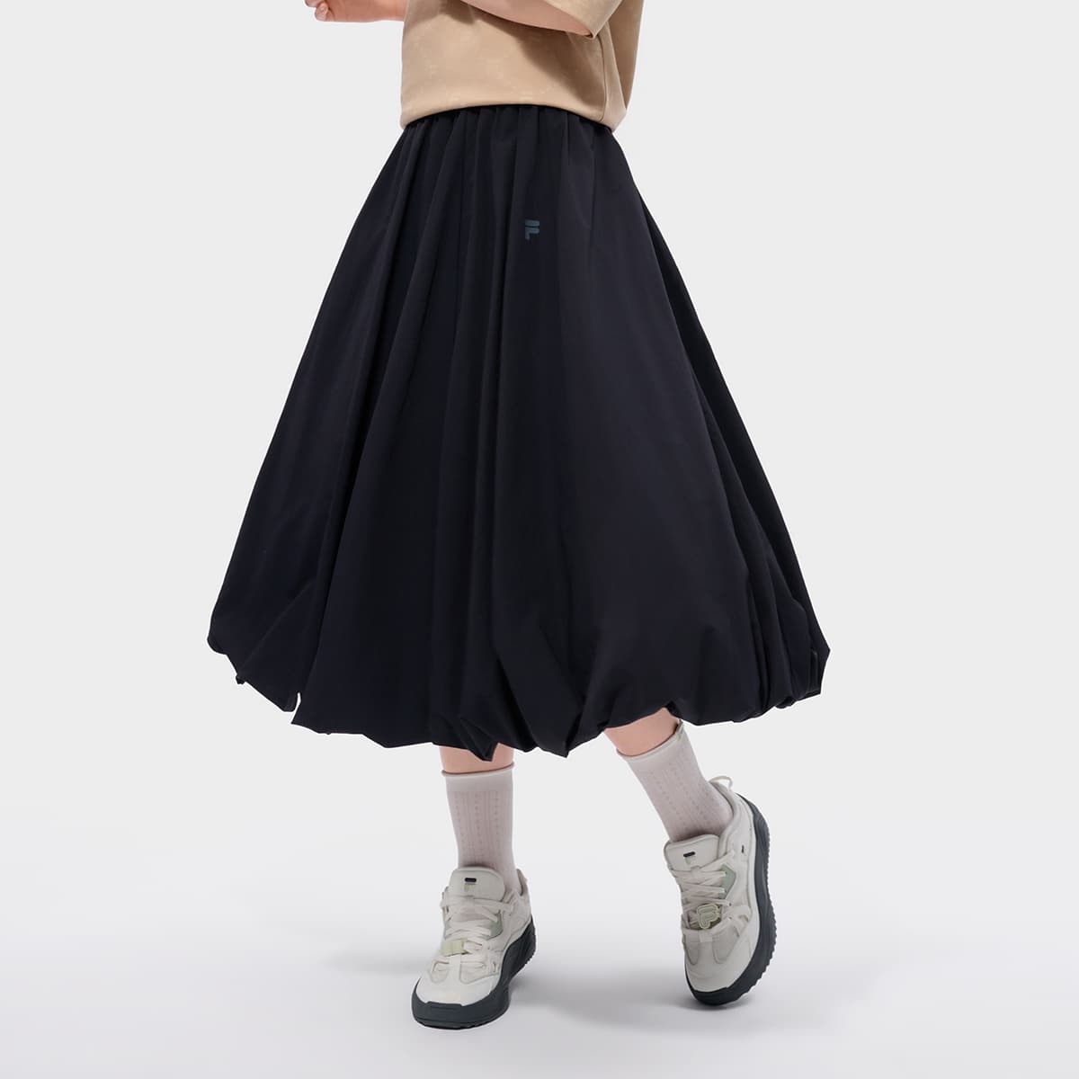 Юбка FILA FUSION Повседневный Длинный Юбка Женские Глубокий черный - изображение 4