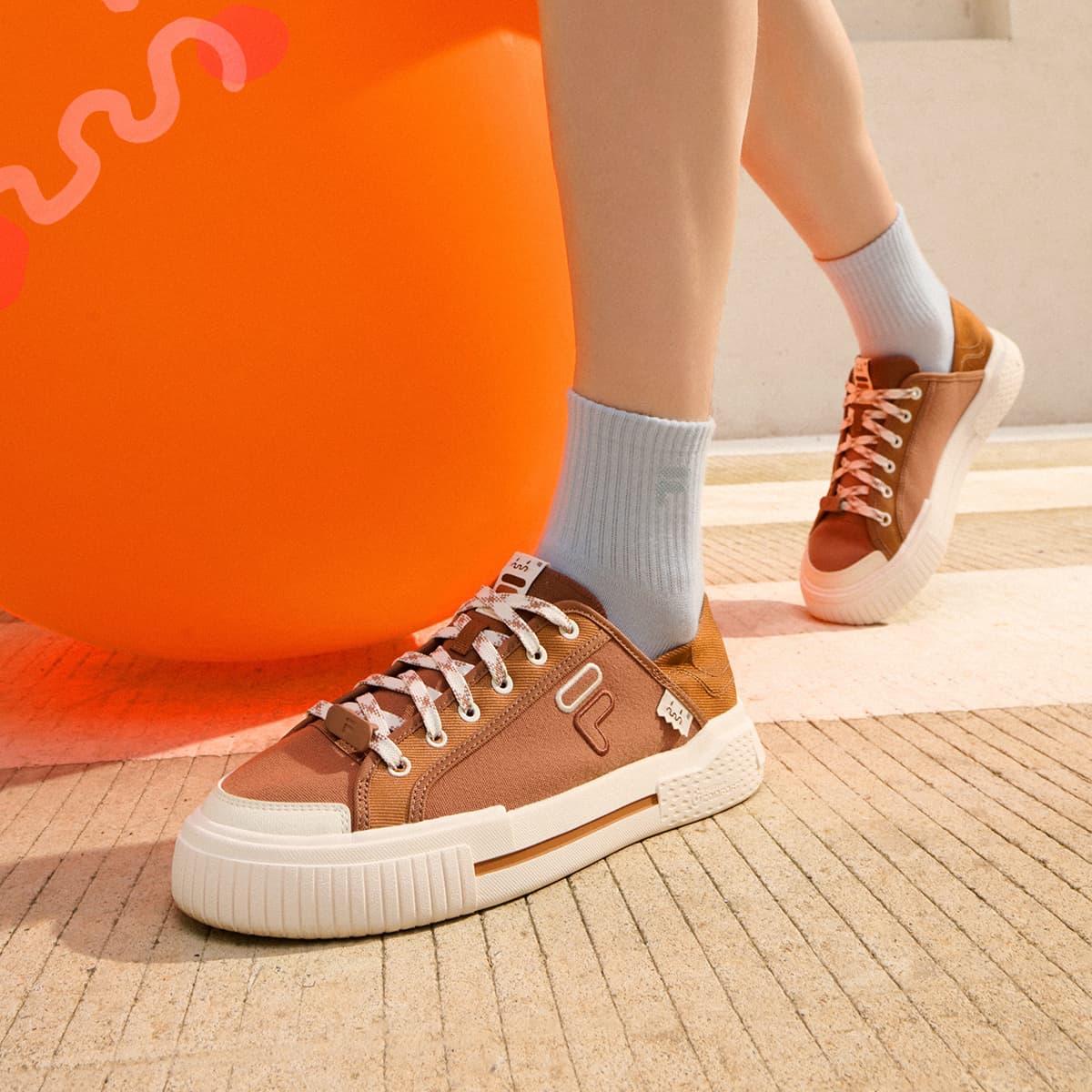 Кроссовки FILA FUSION Wallride Текстиль Синтетическая кожа Скейтборд Обувь Мужская Жареный кокос Коричневый - изображение 7