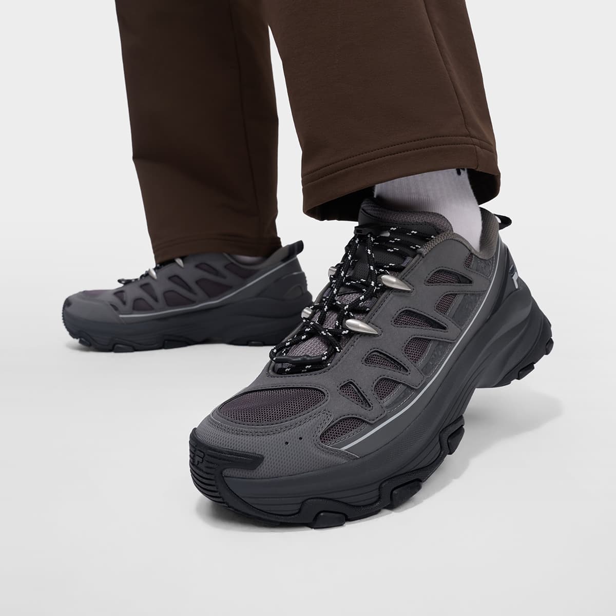 Кроссовки FILA FUSION COMO U Синтетическая кожа текстиль низкий топ уличная обувь мужской элегантный серый каменный серый - изображение 7
