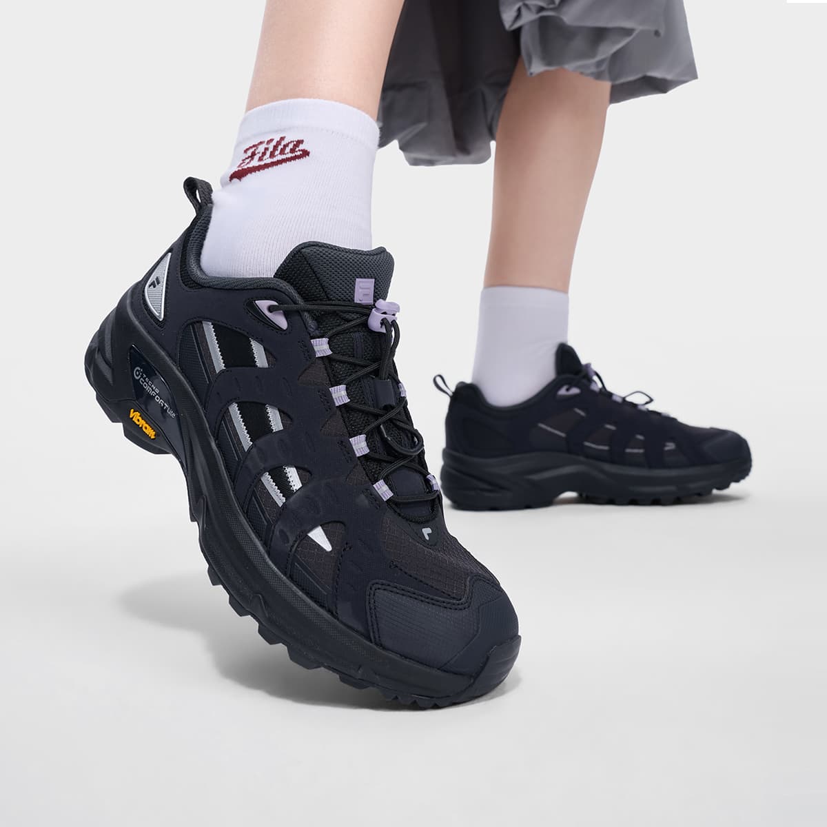 Кроссовки FILA FUSION COMO X 2,0 Повседневная обувь Низкий Топ Galloping Черный Космический Серебряный Женский - изображение 8