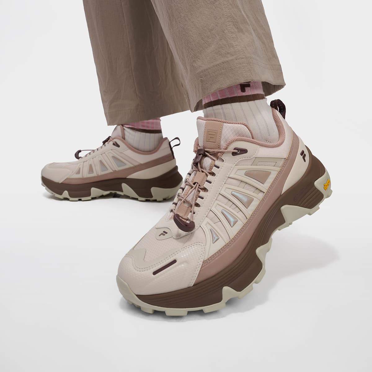 Кроссовки FILA FUSION COMO Y Уличная обувь Low Топ Березово-коричневый Теплый серый Коричневый Женские - изображение 7