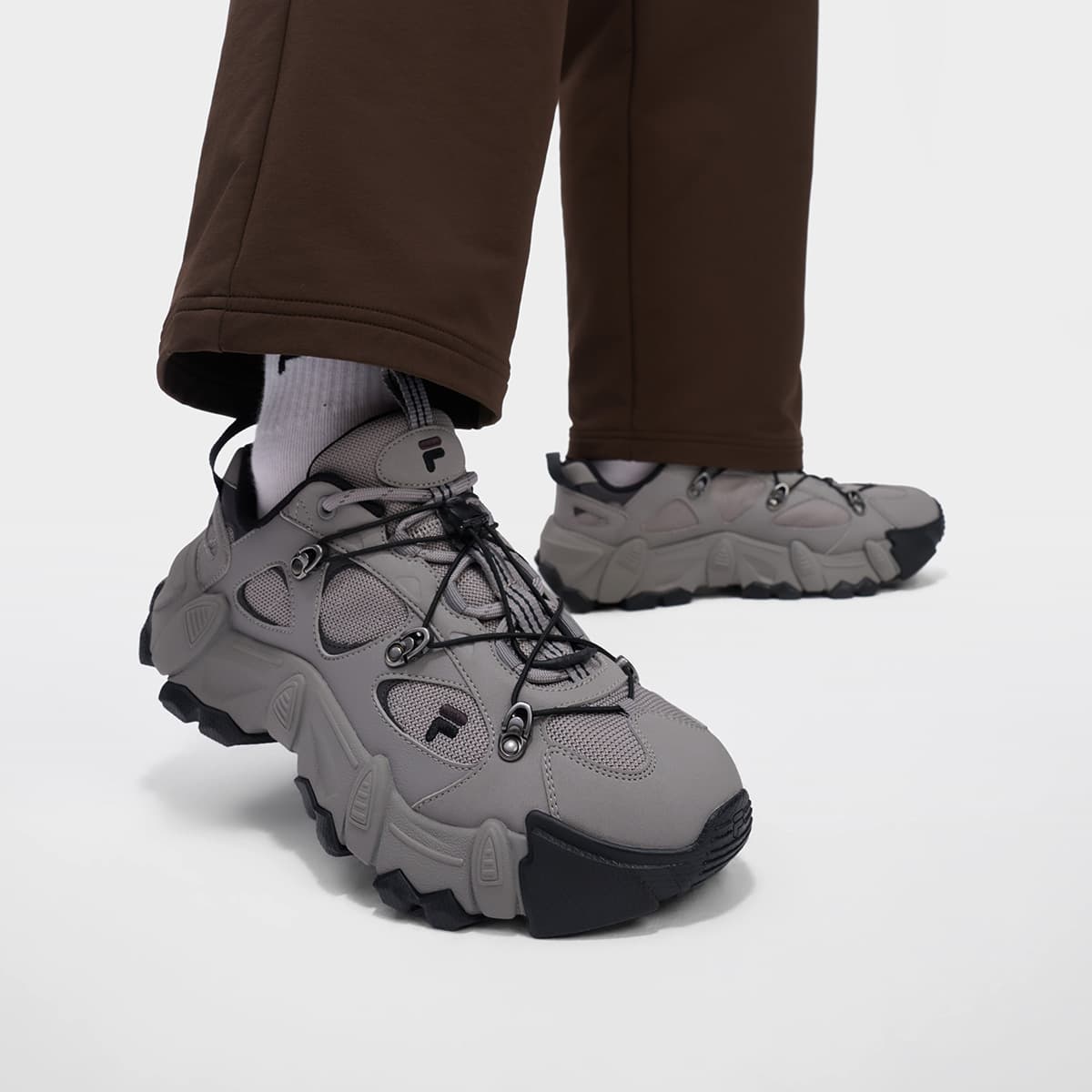Кроссовки FILA FUSION exocet ii Лоу-топы массивные кроссовки мужские фланелевые серый скачущий конь черный - изображение 8