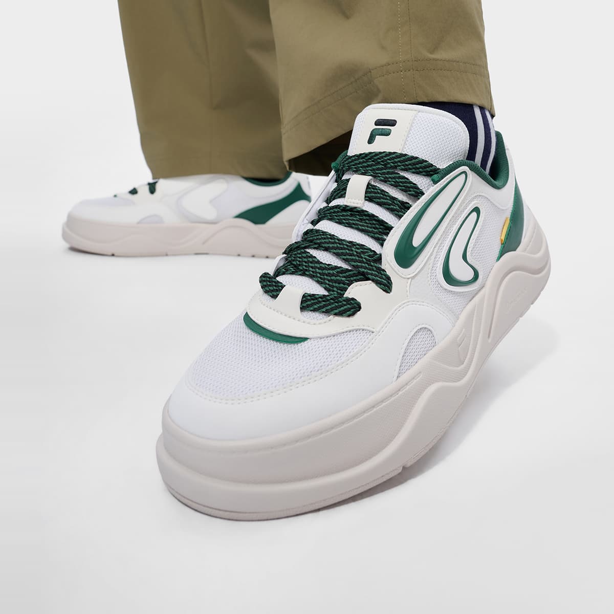 Кроссовки FILA FUSION 50 50 Скейтборд Кроссовки Низкий Топ Снег Эдем Зеленый Мужской - изображение 7
