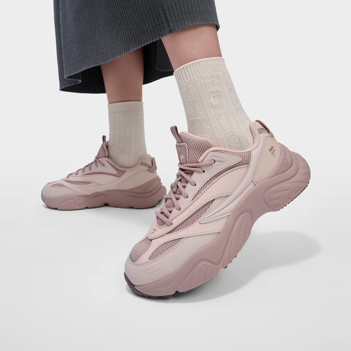 Кроссовки FILA FUSION WIDNY Лоу-топы массивные кроссовки женские грибной коричневый NAKED коричнево-розовый - изображение 7
