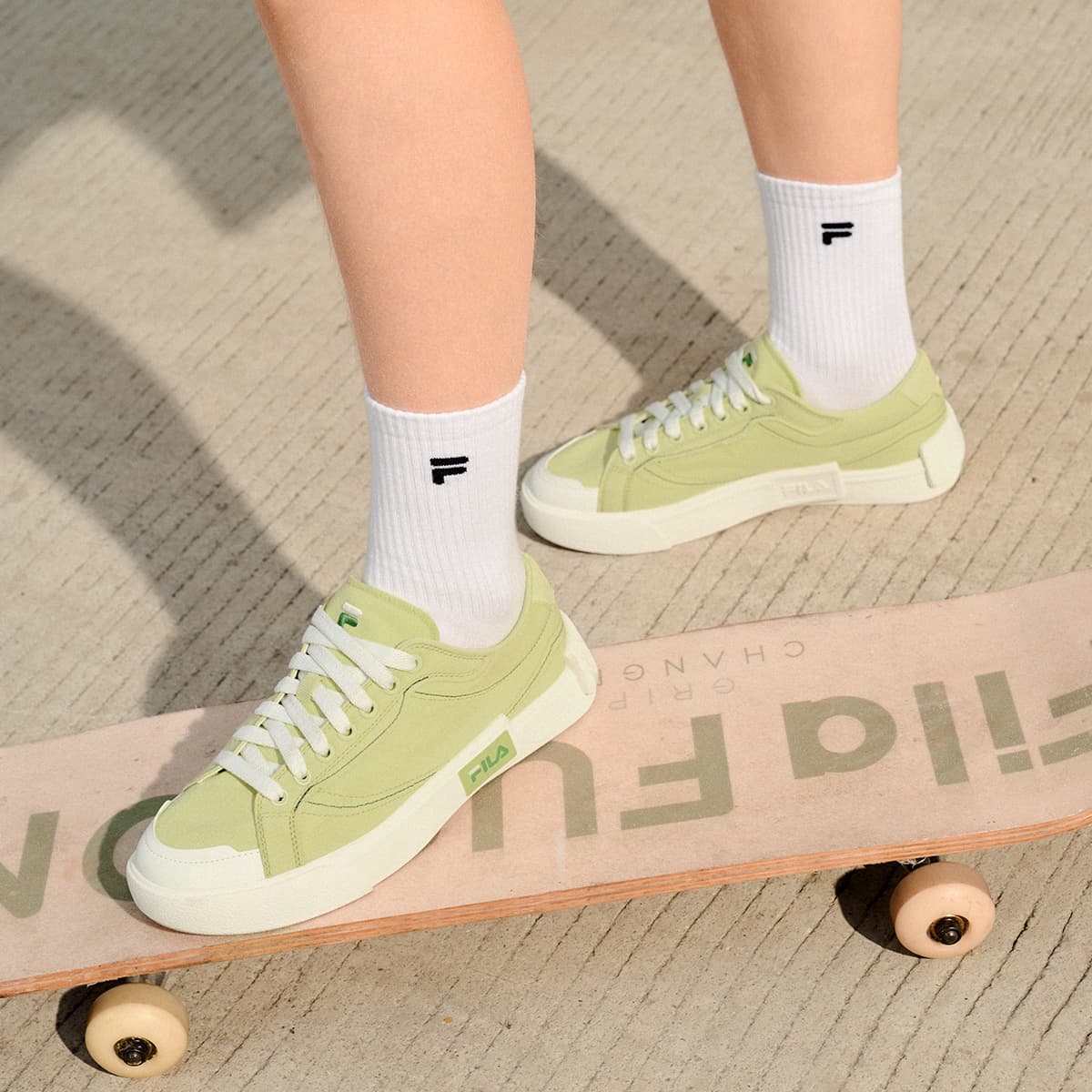 Кроссовки FILA FUSION ПЛА (POP) Скейтборд Обувь Женская Глянцевая Покрытие Зеленый - изображение 7
