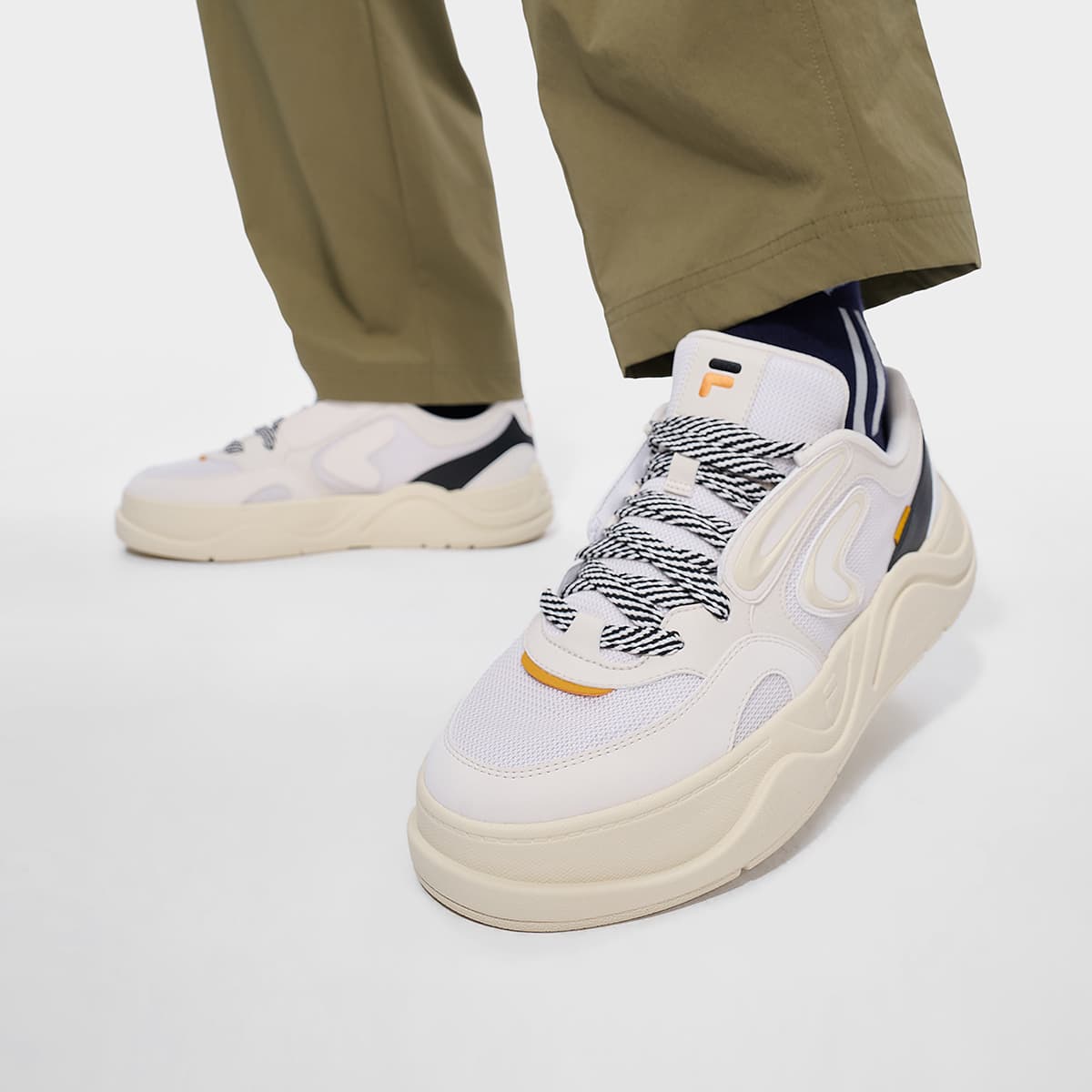 Кроссовки FILA FUSION 50 50 Кеды для скейтбординга Low Топ Прозрачный Белый Черный Мужской - изображение 7
