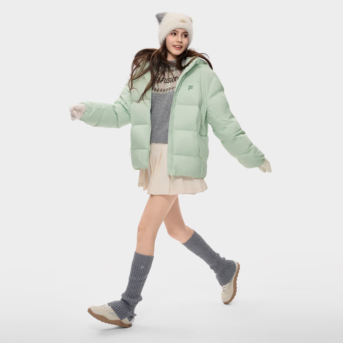 Зимняя куртка FILA FUSION FOB Пуховик Унисекс Изумрудно-зеленый - изображение 6