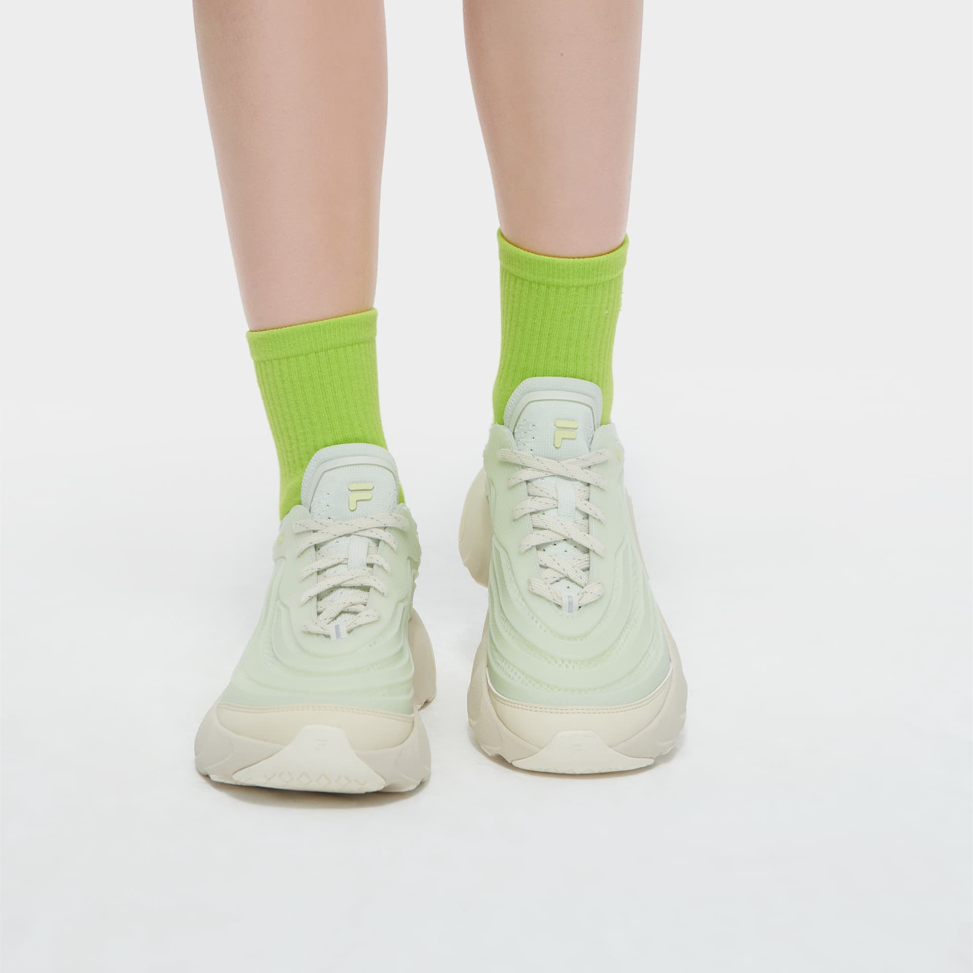 Кроссовки FILA FUSION Ray 4 Модный тренд Low Топ Повседневная обувь Women's White Зелёный - изображение 7