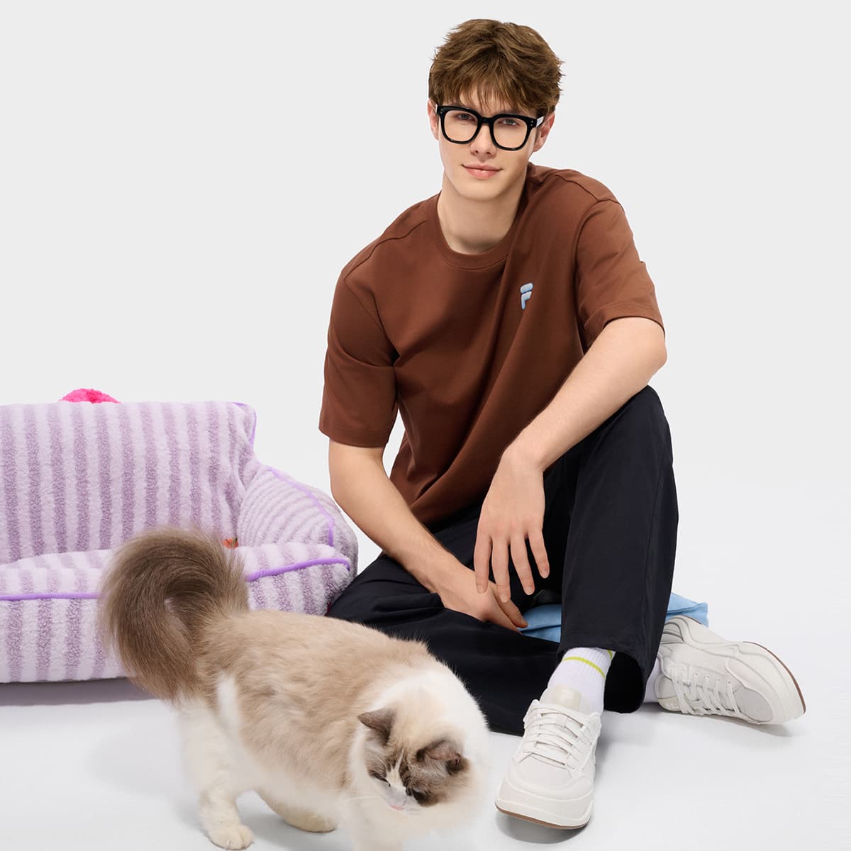 Футболка FILA FUSION FOB T Рубашка Унисекс Енот Коричневый - изображение 6