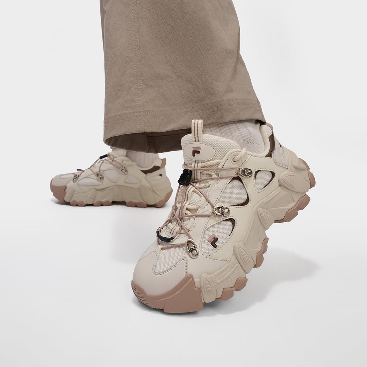 Кроссовки FILA FUSION exocet ii Лоу-топы массивные кроссовки женские винтажный белый теплый серо-коричневый - изображение 7