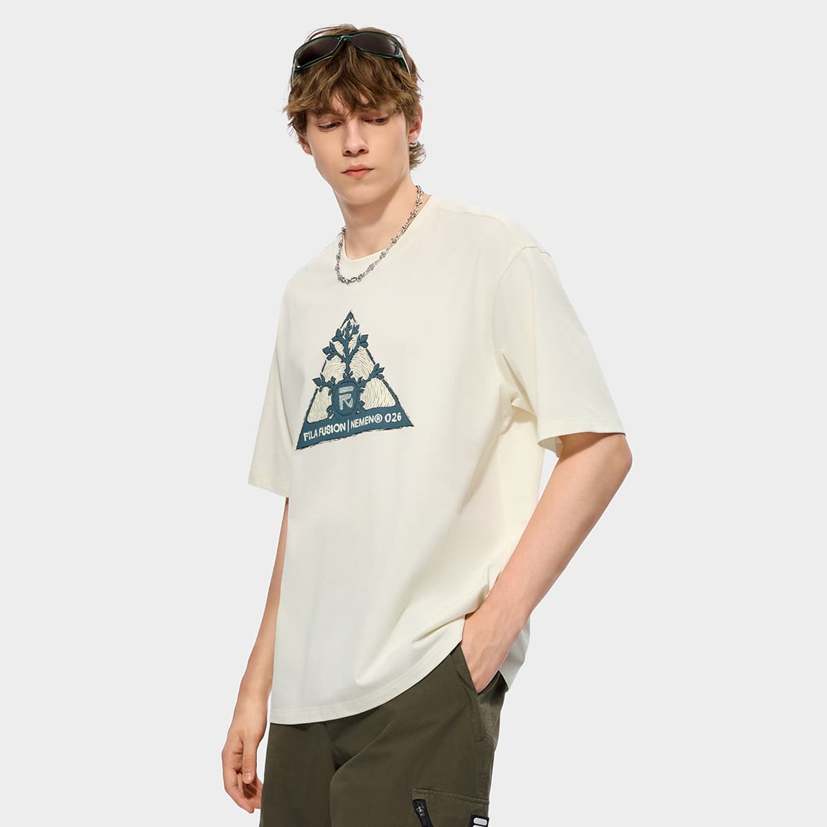 Футболка FILA FUSION Освежающий вариант Сырно-желтый Мужская футболка с коротким рукавом - изображение 4