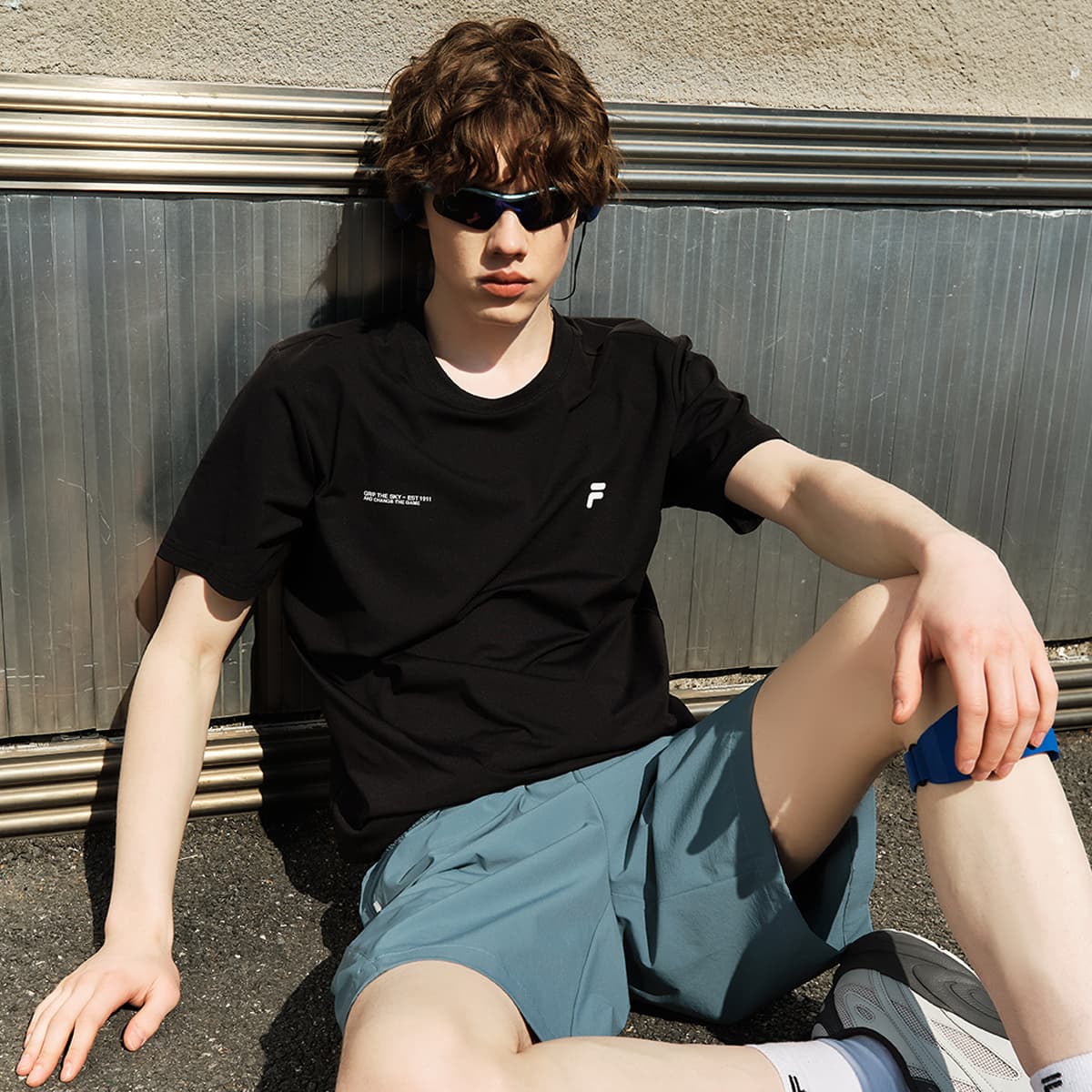 Футболка FILA FUSION FOB Короткий рукав Мужская рубашка Глубокий черный - изображение 4