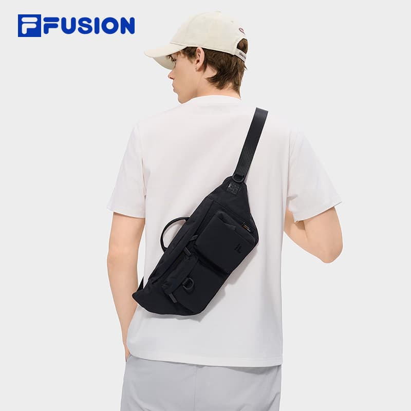 Нагрудная сумка FILA FUSION Рабочий стиль Ткань Нагрудная сумка (слинг) Поясные сумки Унисекс Темно-черный - изображение 4