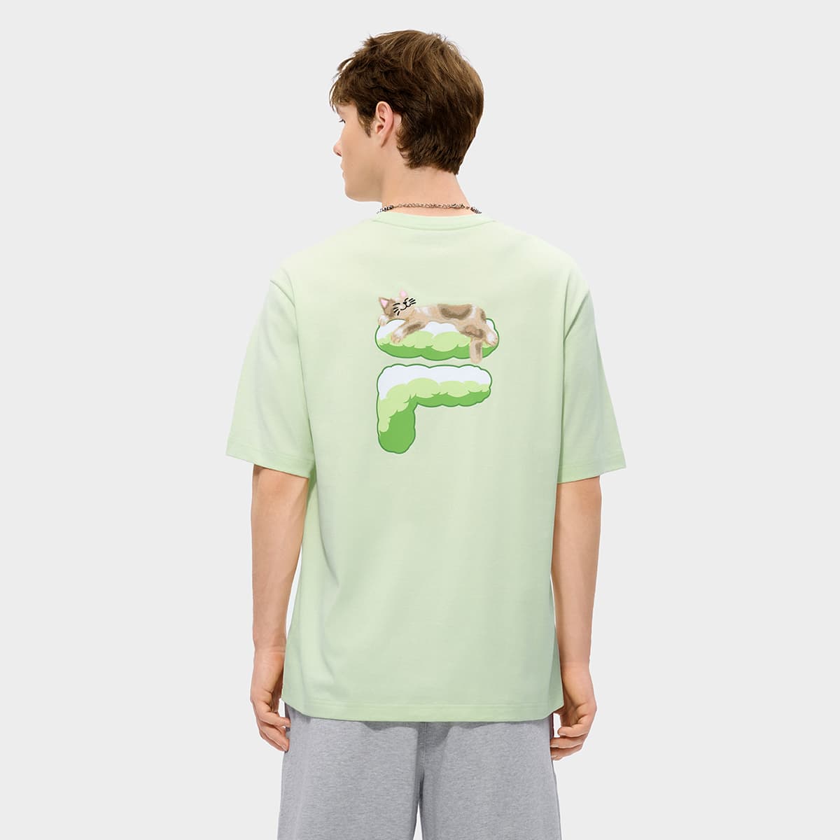 Футболка FILA FUSION FOB T Рубашка Унисекс Лаймово-зеленый - изображение 5